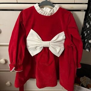 Red Kids Formal Dress with White Bow